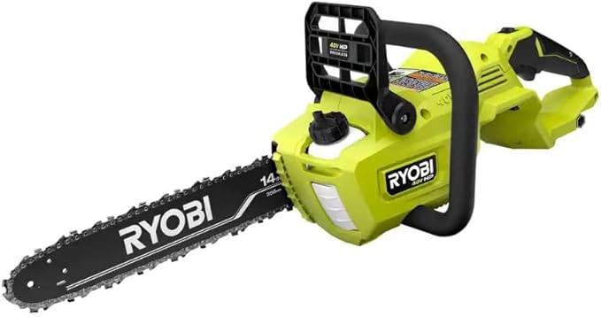 side view of the ryobi 40v chainsaw